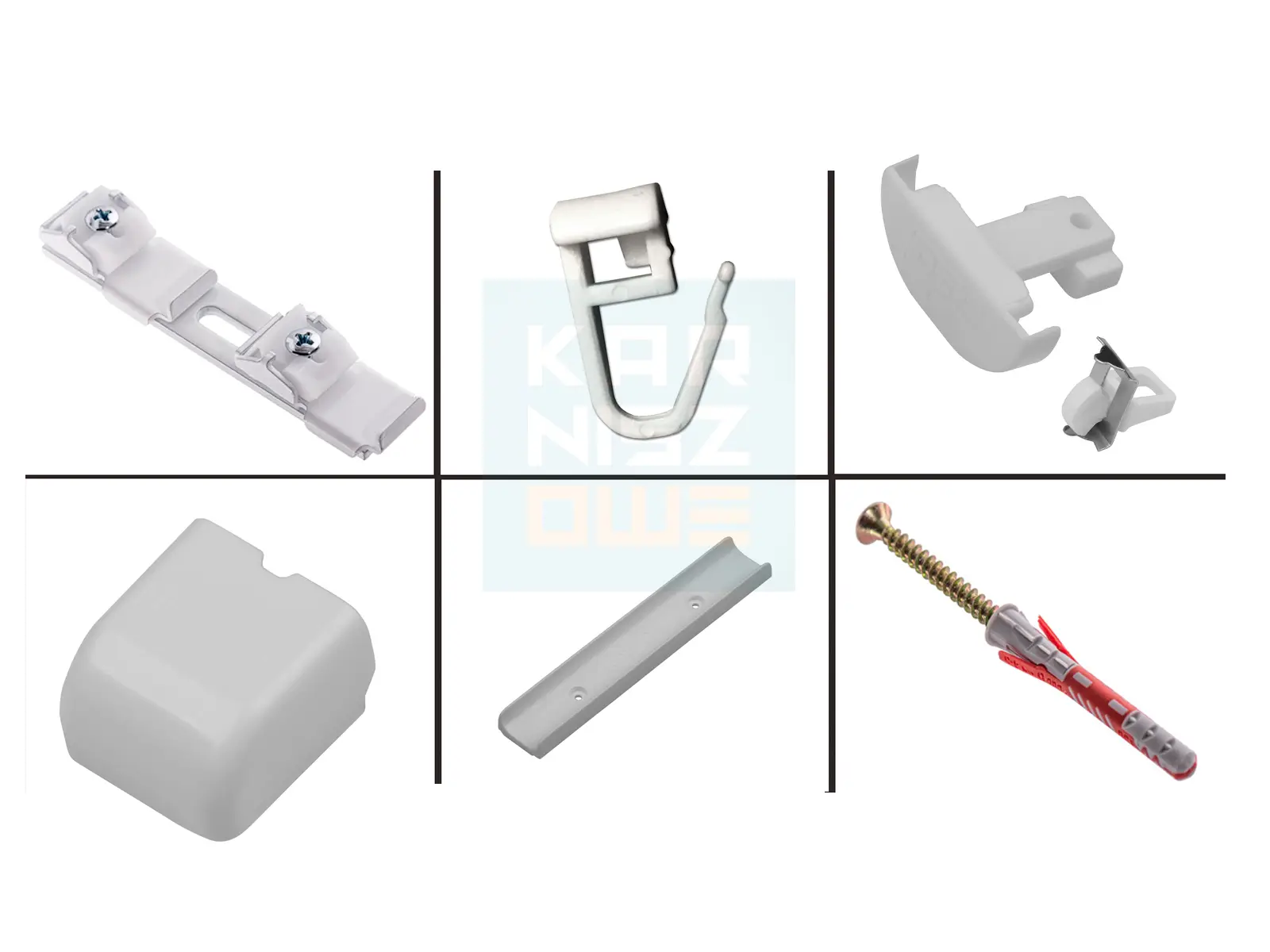 Zestaw karnisza ZD2 Creativa 600/2 cm z agrafkami i łącznikami ZD
