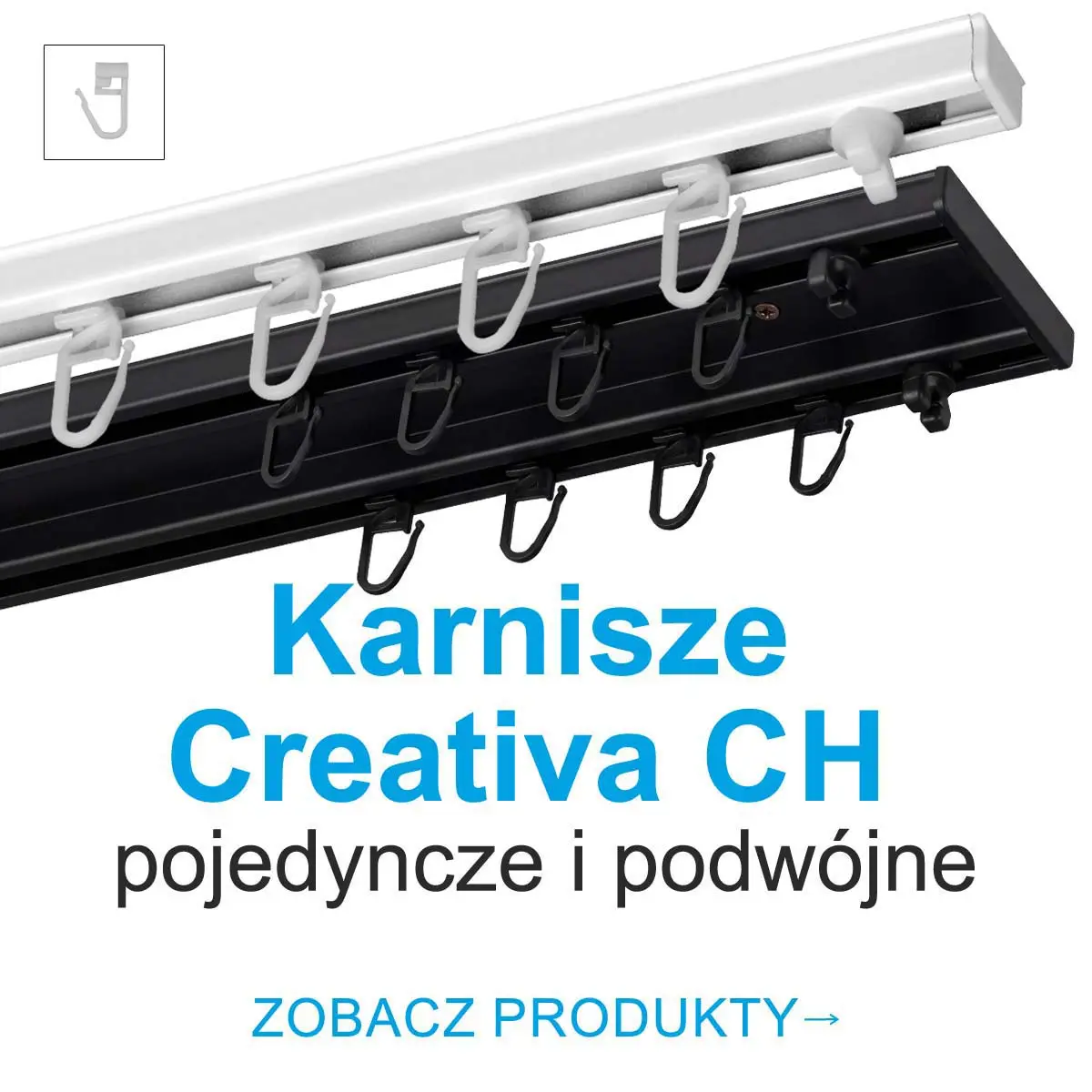 Karnisze Creativa CH pojedyncze i podwójne