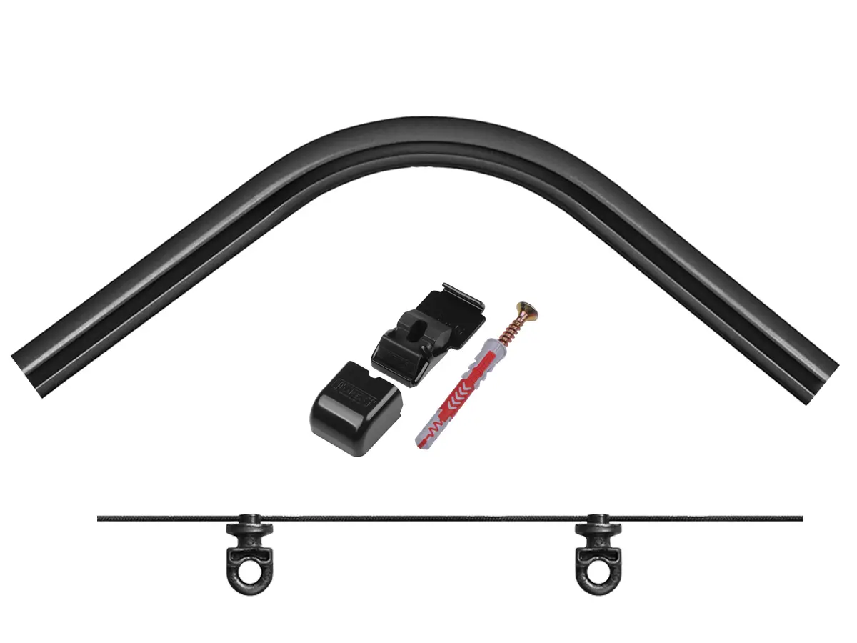 Czarny łuk wewnętrzny 135 stopni ZD Wave 8 cm